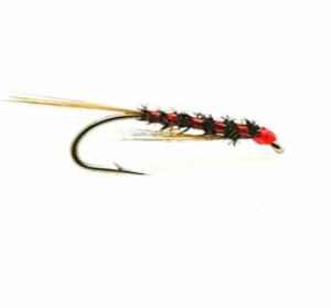 Diawl Bach Fly Red Holographic Per Dozen